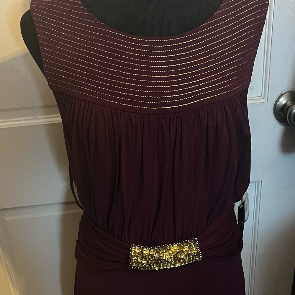 Merlo colored gold accented dress. With gold stitching.